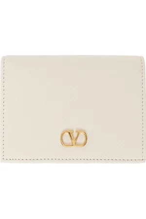 VALENTINO GARAVANI Off-White VLogo Signature Grainy Calfskin Wallet
