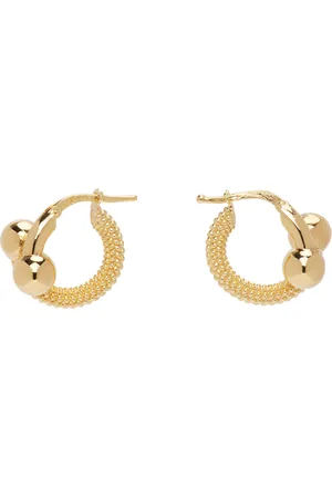 Bottega Veneta Gold Intreccio Hoop Earrings
