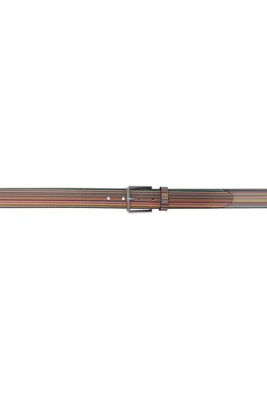 Paul Smith Multicolor Embossed Signature Stripe Leather Belt