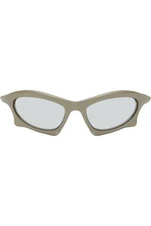 Balenciaga Gray Bat Rectangle Sunglasses