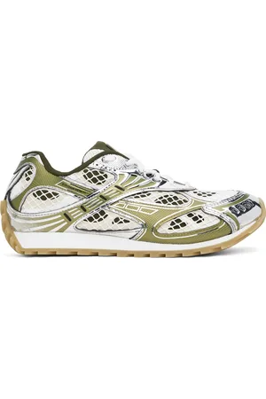 Bottega Veneta Silver & Green Orbit Sneakers