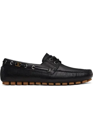 VALENTINO GARAVANI Black Driver Fastaway Buffalo Loafers
