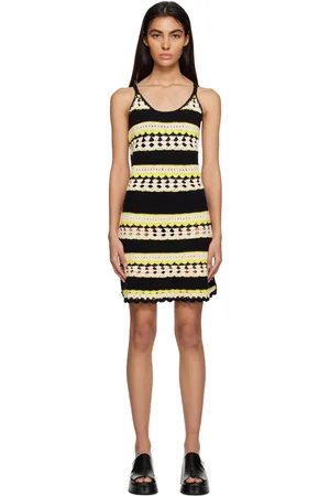 Ganni Black & Yellow Slip Dress
