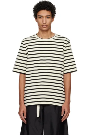 Jil Sander Navy & Off-White Striped T-shirt