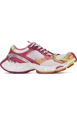 Balenciaga White & Pink Stapler Sneakers