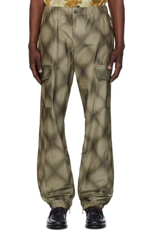 DRIES VAN NOTEN Gray Check Cargo Pants
