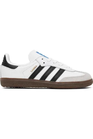 adidas Little Kids White & Black Samba OG Sneakers
