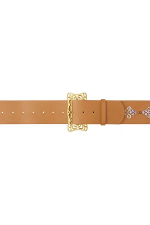Nφdress Tan Rhinestone Rivet Belt