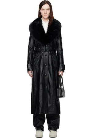 Stand Studio Black Lilah Faux-Leather Coat