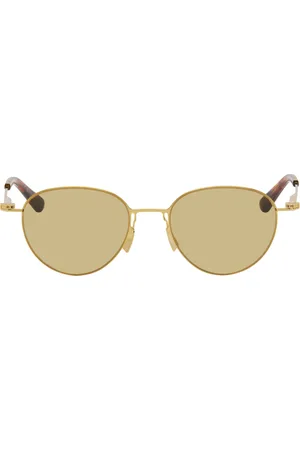 Bottega Veneta Gold Ultrathin Panthos Sunglasses