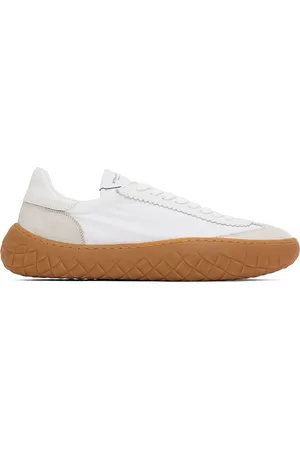 Bottega Veneta White Nylon & Suede Sneakers