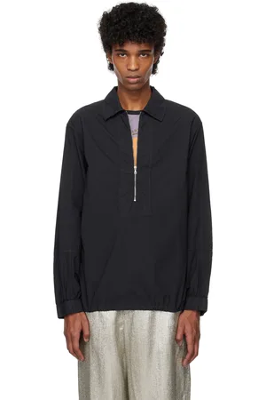 DRIES VAN NOTEN Navy Half-Zip Shirt