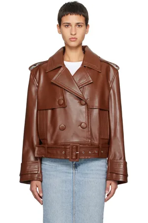 Stand Studio Brown Fern Faux-Leather Jacket