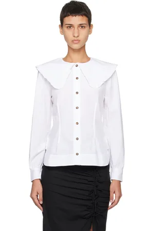 Ganni White Sailor Collar Shirt