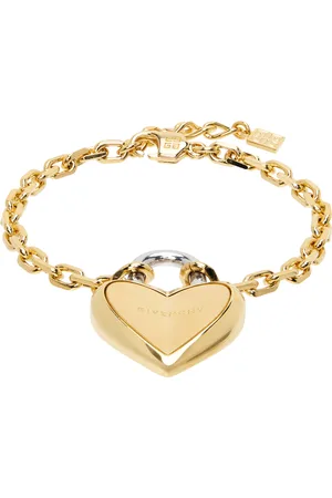 Givenchy Gold & Silver Heart Lock Bracelet