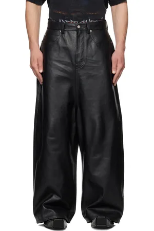 Balenciaga Soft Shining Low Crotch Leather Pants