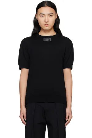 Balmain Black Knit Two Collar T-shirt