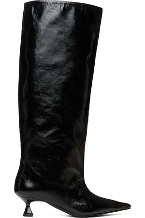 Ganni Black Soft Slouchy High Shaft Boots