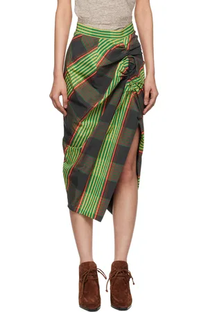 Vivienne Westwood Green Side Panther Midi Skirt