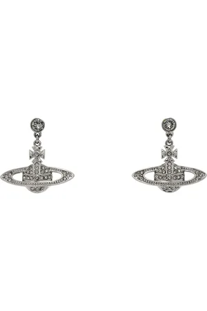 Vivienne Westwood Gunmetal Mini Bas Relief Drop Earrings
