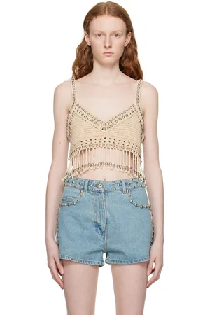 Paco rabanne Beige Fringe Tank Top