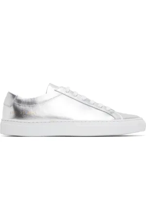 COMMON PROJECTS Silver Achilles Shiny Sneakers