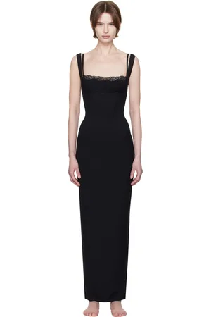 SKIMS Black Soft Lounge Lace Tank Maxi Dress