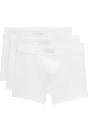SKIMS Three-Pack White Cotton 3 Boxer Briefs