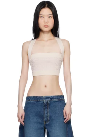 Balmain Beige PB Labyrinth Monogram Tank Top