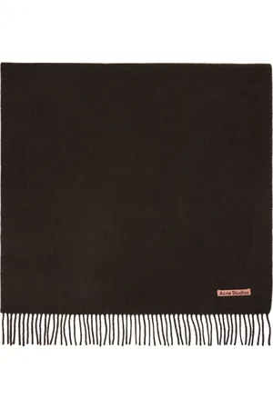 Acne Studios Brown Oversized Fringe Wool Scarf