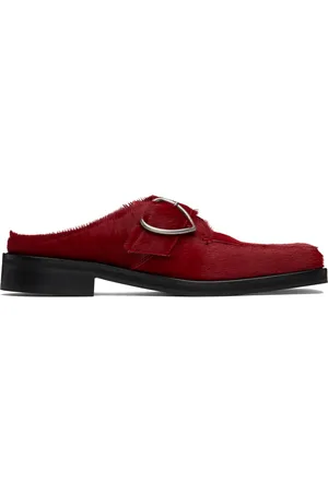 MARTINE ROSE Square Toe Buckle Mules