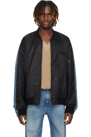 Maison Margiela Black Sports Denim Bomber Jacket