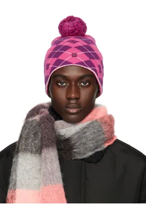 Acne Studios Pink & Purple Argyle Jacquard Beanie