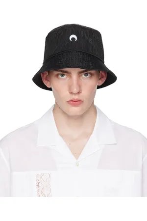 Marine Serre Black Regenerated Moire Bucket Hat