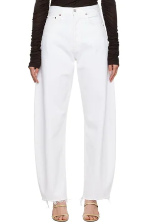 AGOLDE White Luna High Rise Pierced Taper Jeans