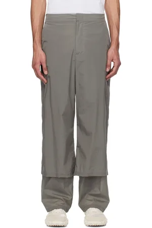 AMOMENTO Gray Sheer Layered Trousers