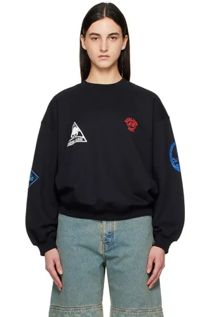 Marine Serre Black Souvenir Fleece Oversized Sweatshirt
