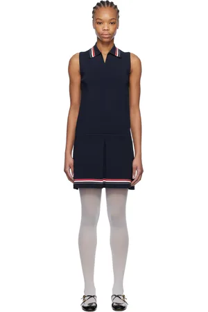 Thom Browne Navy Full Needle Tennis Polo Minidress
