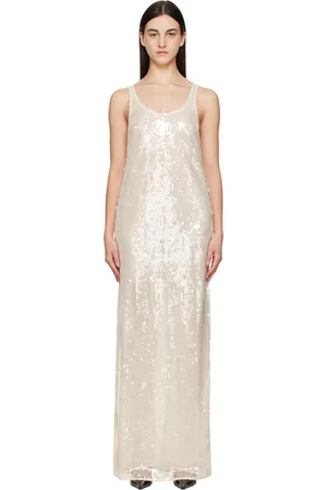 Stella McCartney Off-White Sequins Tank Maxi Dress