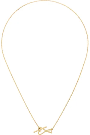 Ami Gold Brass Ami de Coeur 2 In 1 Chain Necklace