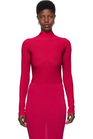 Alaïa Pink High Neck Bodysuit