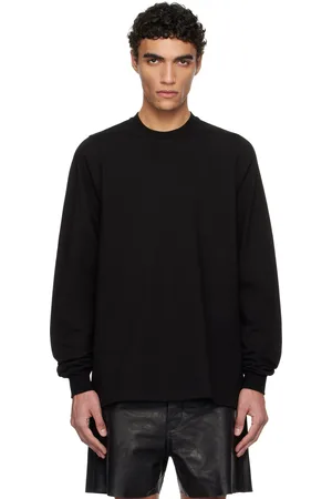 Rick Owens Black Hollywood Short Crewneck LS Sweatshirt