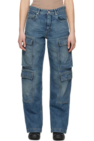 Rick Owens Blue Hollywood Double Cargo Jeans