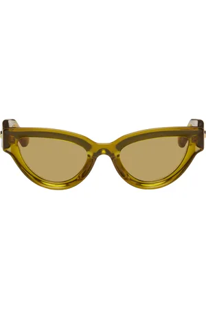 Bottega Veneta Brown Sharp Cat-Eye Sunglasses