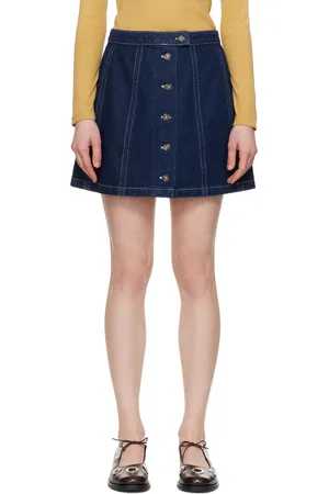 A.P.C. Navy Pipa Denim Miniskirt