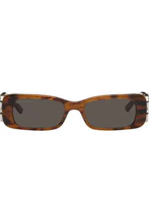 Balenciaga Tortoiseshell Dynasty Rectangle Sunglasses
