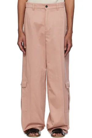 DRIES VAN NOTEN Pink Twill Cargo Pants