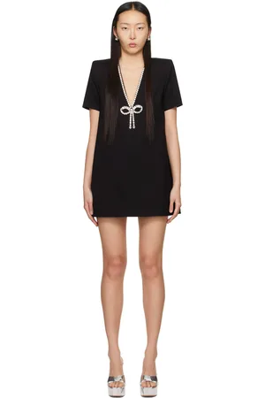 AREA Crystal Bow Minidress