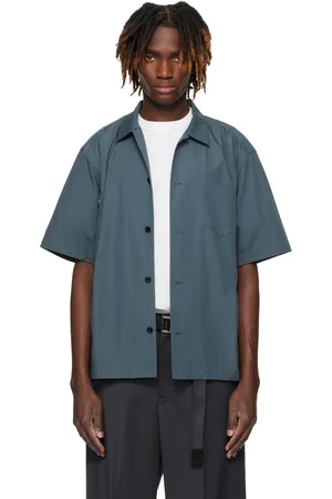 SACAI Gray Cotton Poplin Shirt