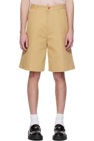 Casablanca Tan Cotton Pleated Shorts